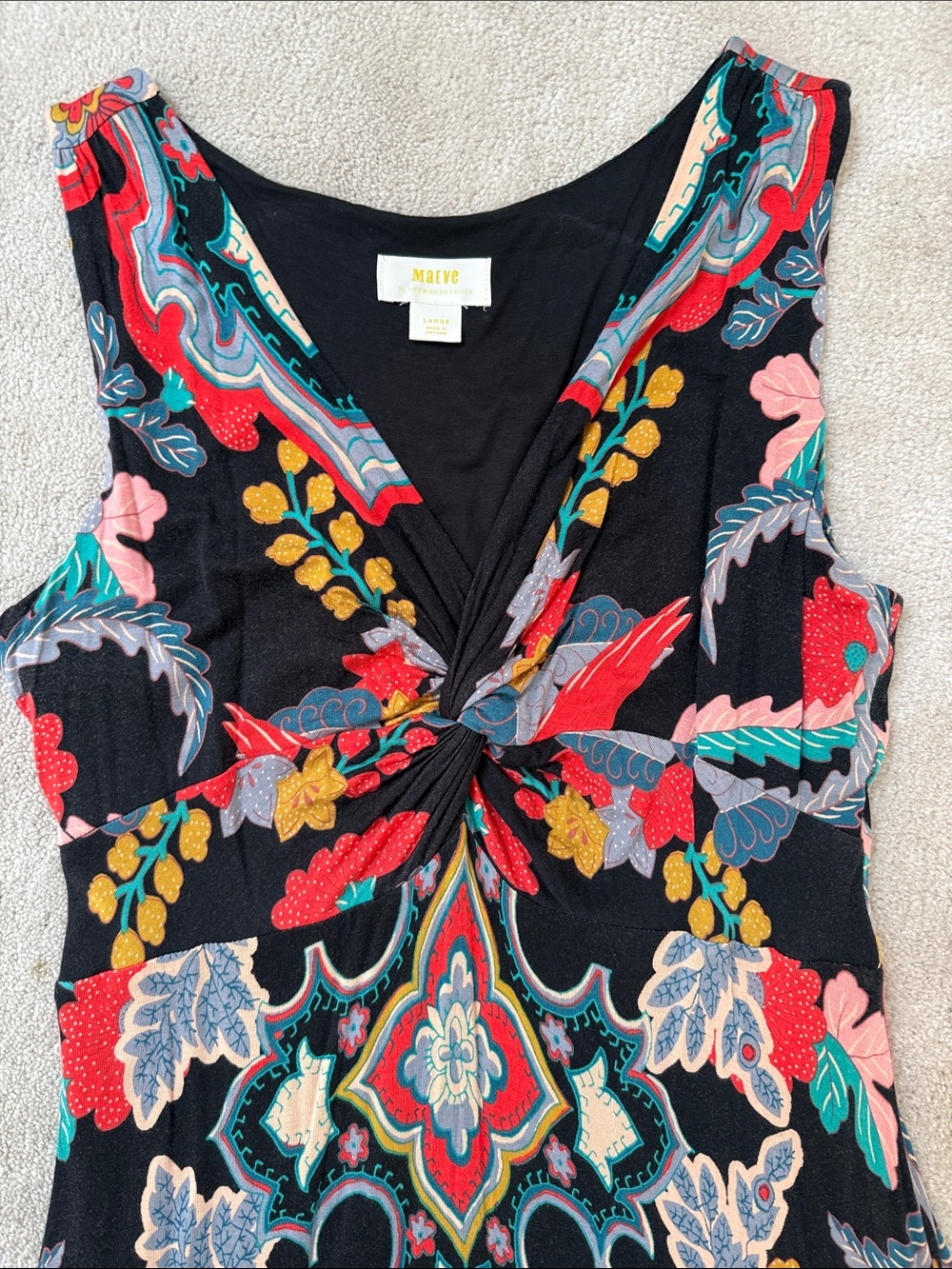 Maeve Black Floral Twist-Front Maxi Dress - Picture 4 of 4